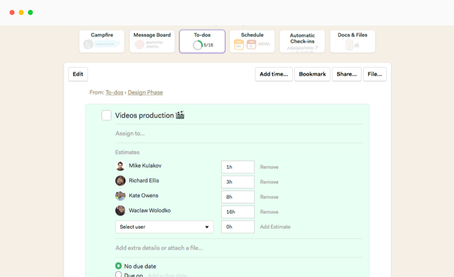 Basecamp Time Tracking Integration Everhour