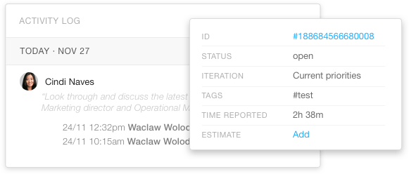 Task details popup