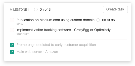 Internal projects and tasks