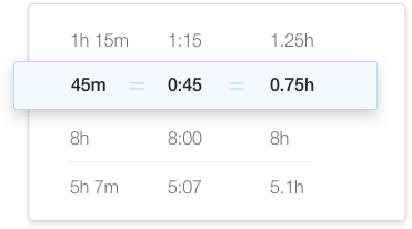 Multiple time formats