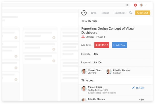 Everhour extension task details