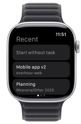 Apple Watch recent tasks