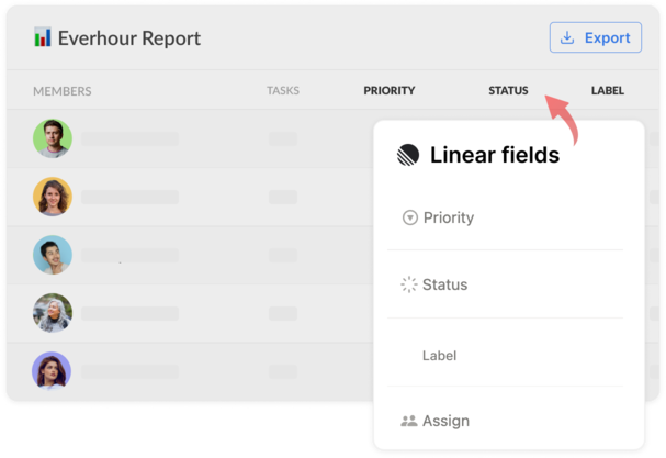 Linear Everhour custom fields in reports
