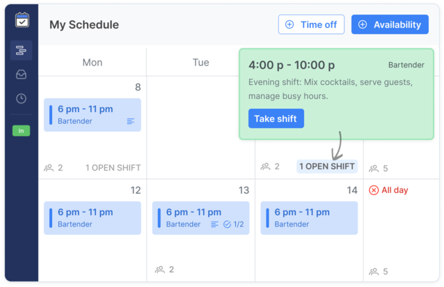 Open shifts and shift picking in Shifts