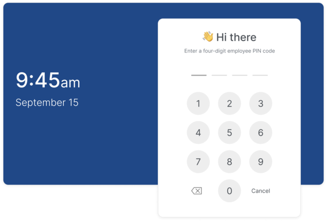 Use any tablet or PC as an employee time clock kiosk