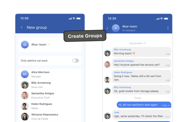 Group messaging feature for teams in Shifts