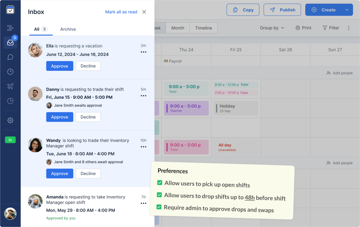 Education Scheduling Software Inbox