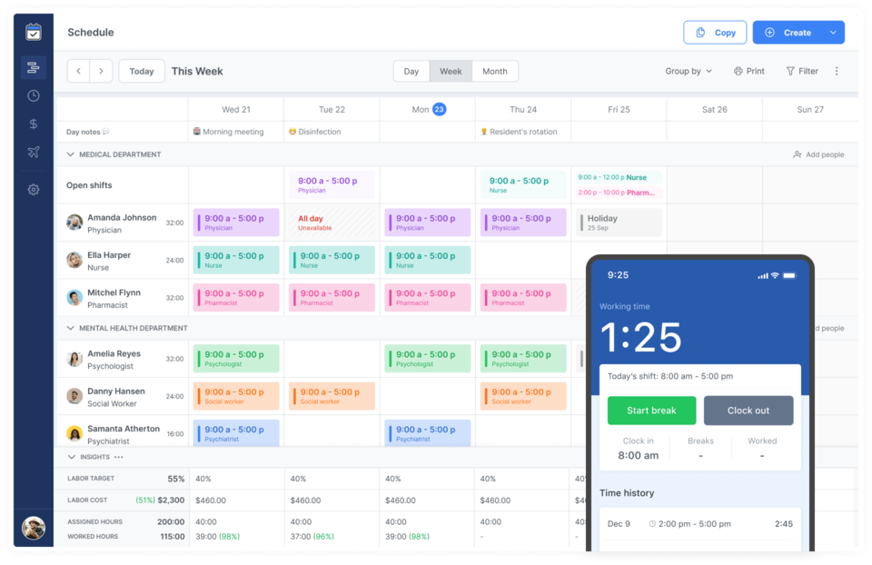 Medical office scheduling interface