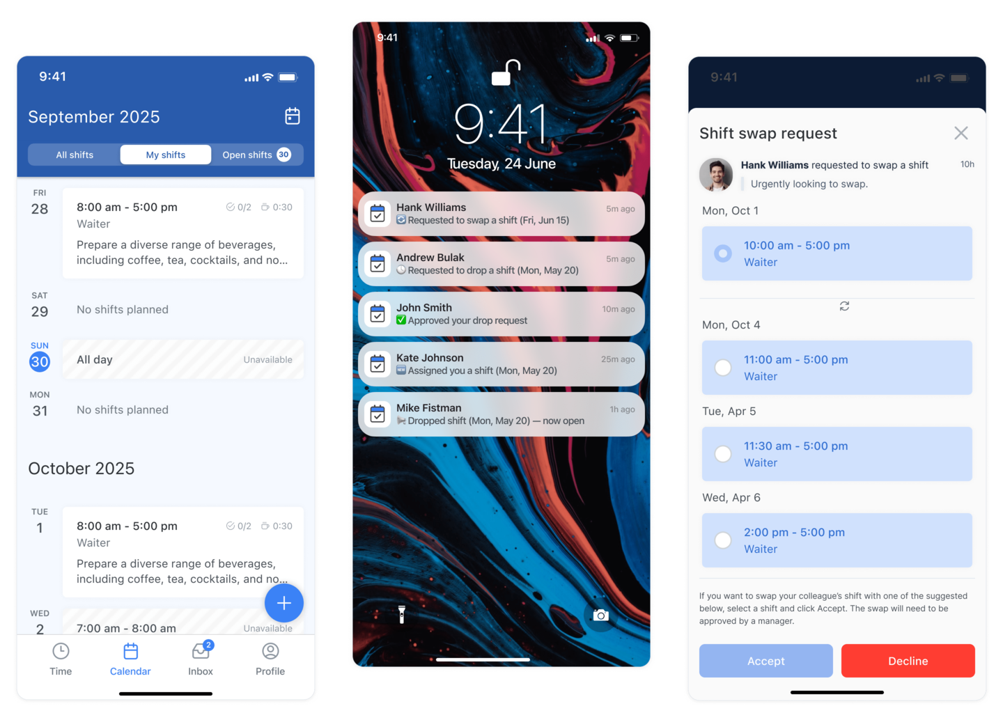 Restaurant Scheduling Software Mobile App