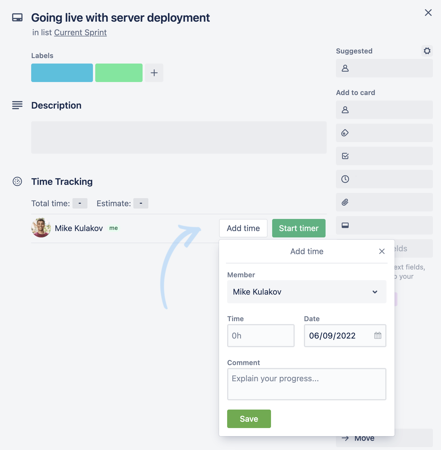 Trello powerup - Add time