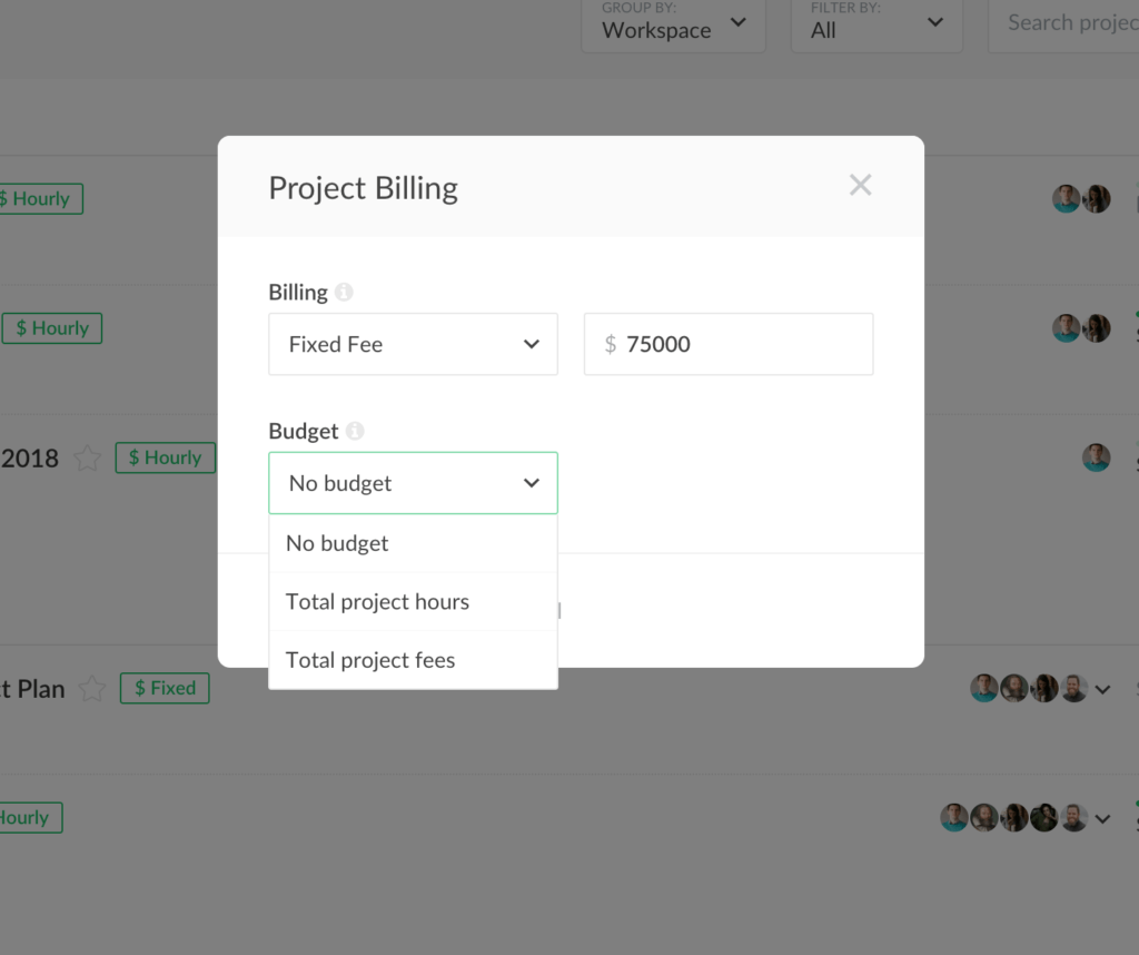projects get a fixed-fee billing method projects get a fixed-fee billing method