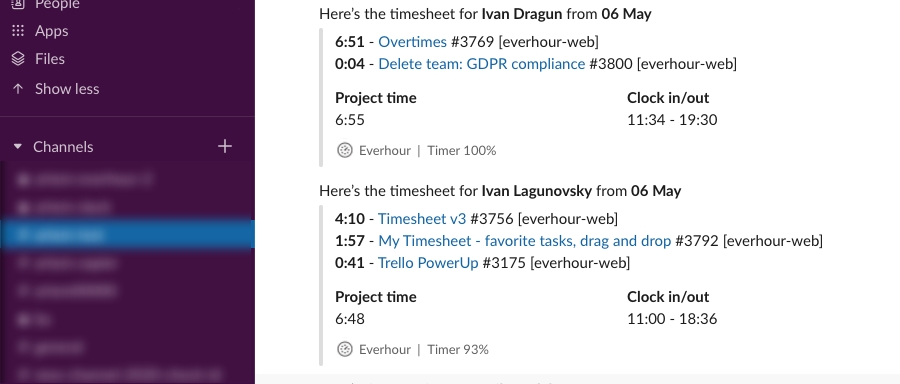 slack + everhour: version 2 slack + everhour: version 2