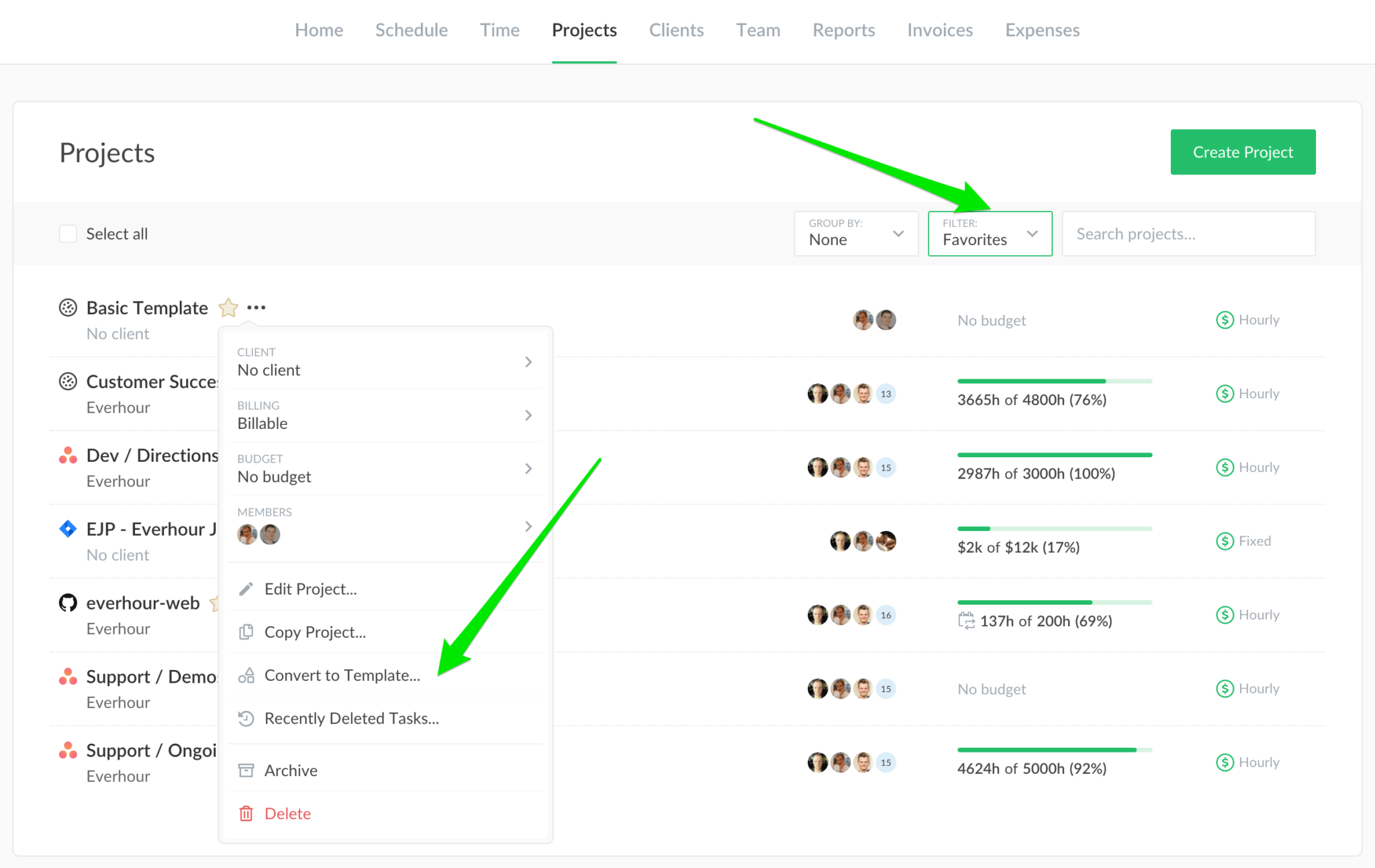 Optional Sections and Templates in Everhour Projects – Time Tracking ...