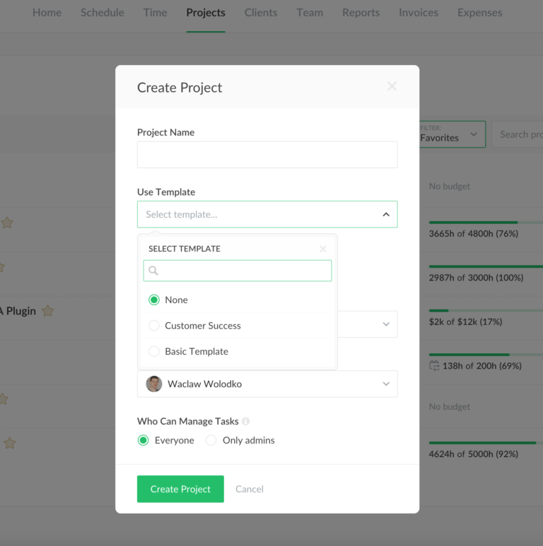 Optional Sections and Templates in Everhour Projects – Time Tracking ...