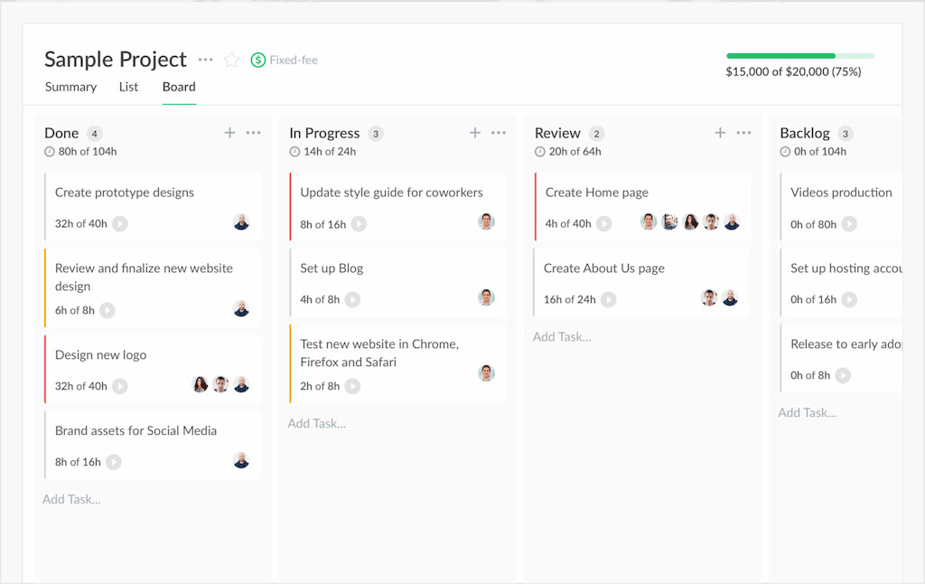 Which Software Offers Project and Task Management with Time Tracking?
