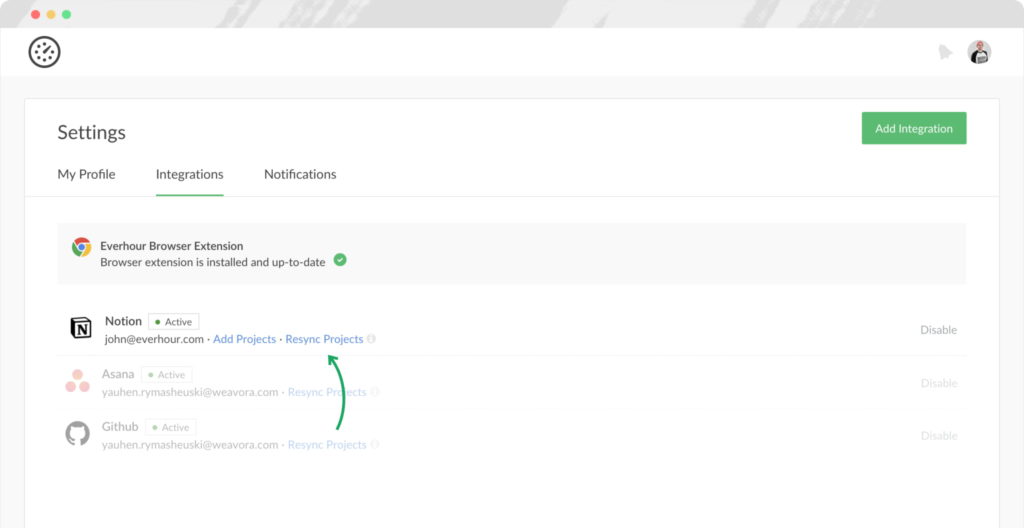 integrating everhour with notion