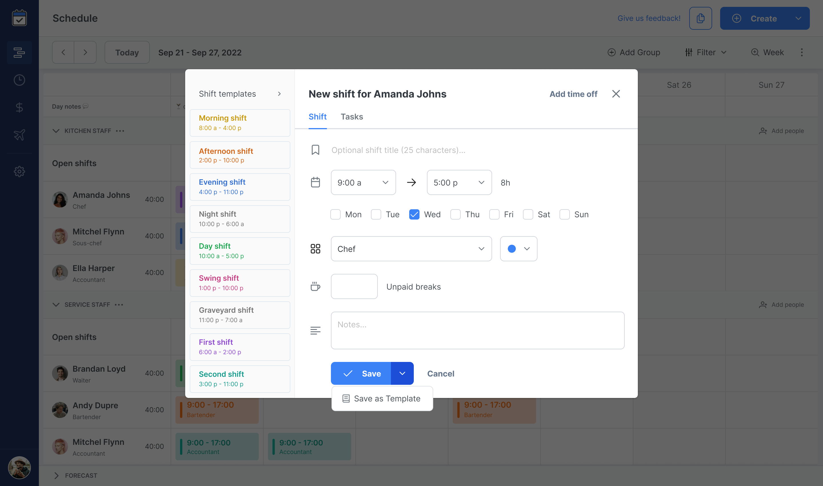Shift Templates for Faster and Easier Scheduling – Time Tracking ...