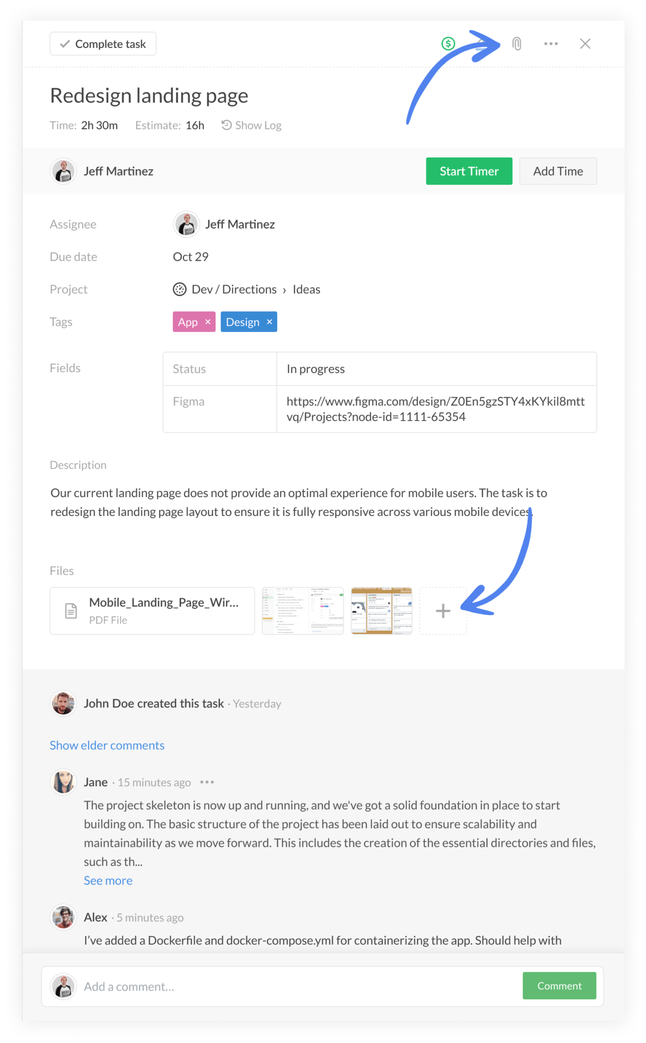 Internal Projects: Upload Files and Images – Time Tracking & Project ...