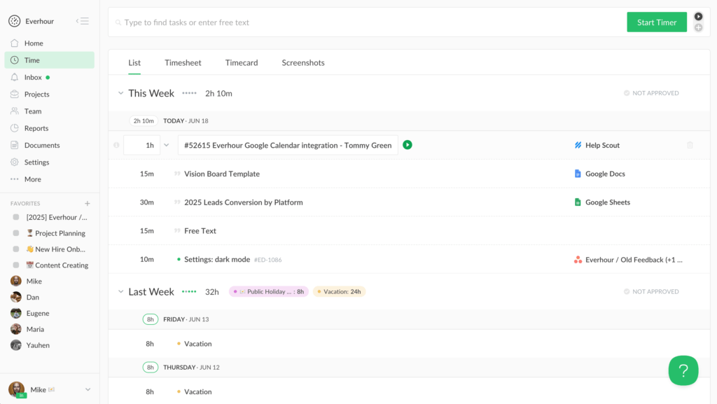 everhour extension gets dark mode, sidebar customization, and more