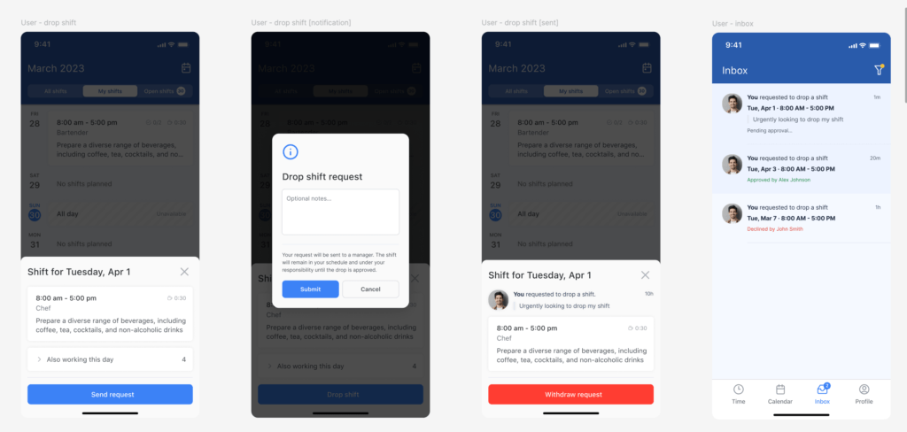 team members can now drop shifts (with optional approval)