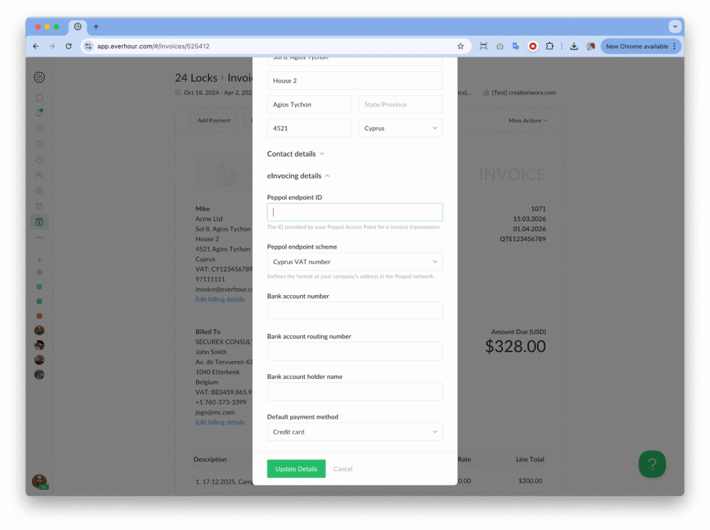 e-invoicing: everhour now supports ubl export and peppol-ready invoices
