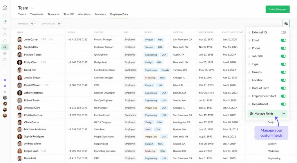 everhour reports employee data