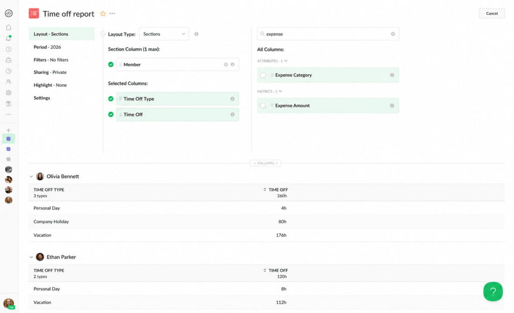 everhour reports new columns added