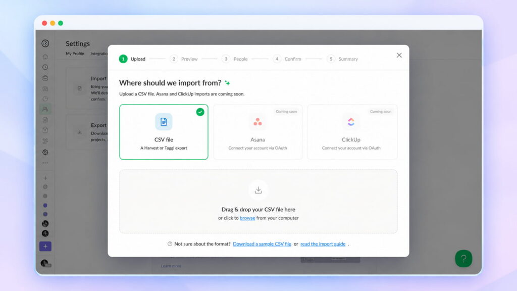 everhour csv time import